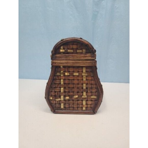 Vintage Wood, Wicker and Copper Treasure Chest ~ Treasure Box - Picture 3 of 9